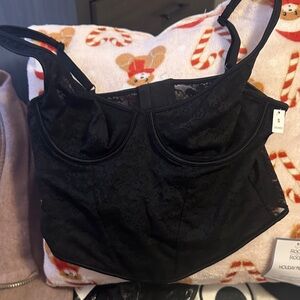 Elegant Black Lace Bustier